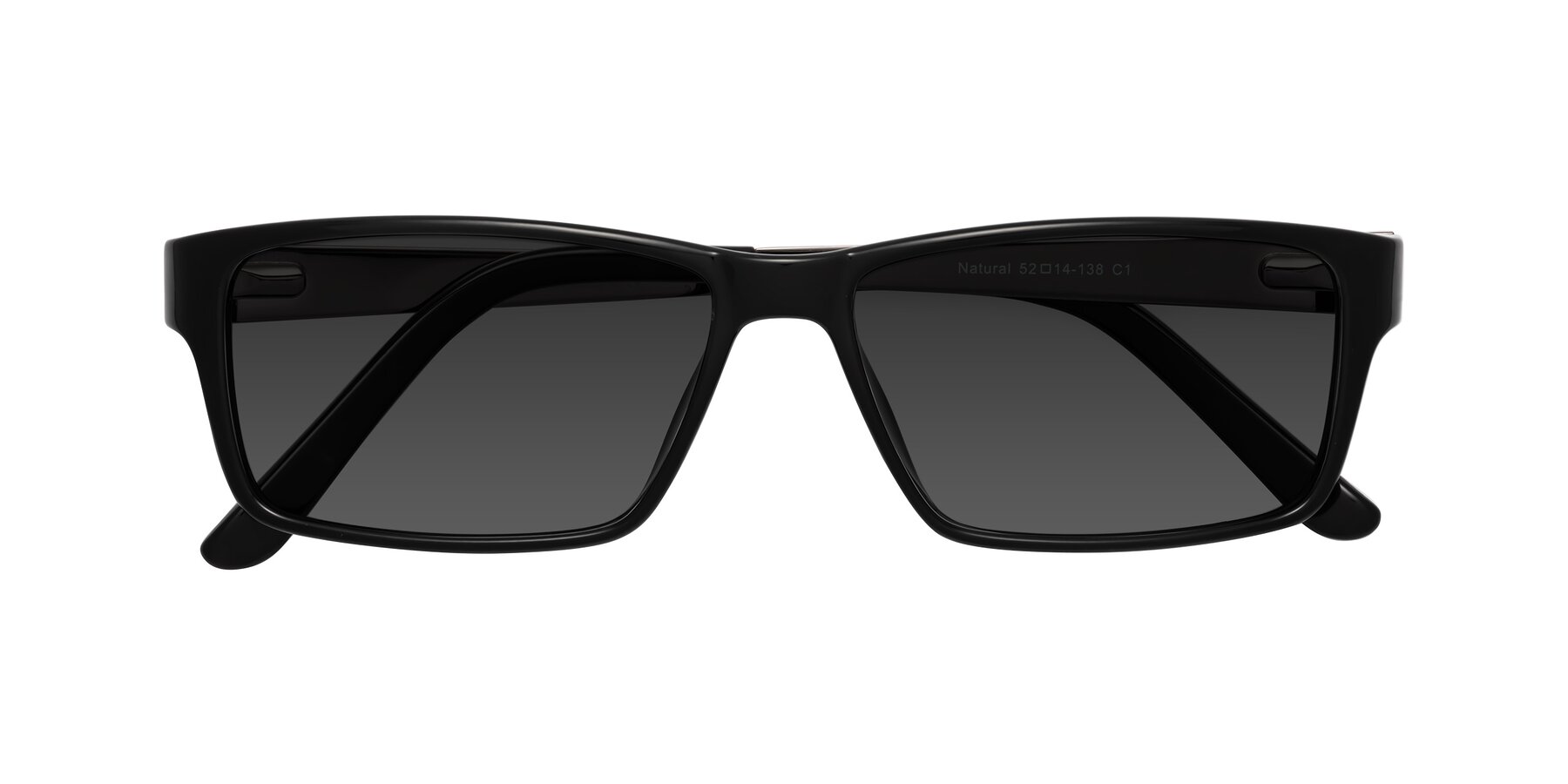 Folded Front of Natural in Black with Gray Tinted Lenses