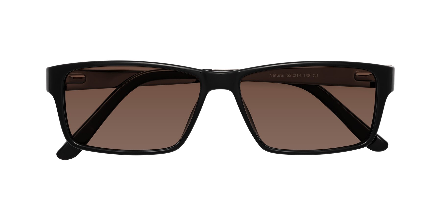 Folded Front of Natural in Black with Brown Tinted Lenses