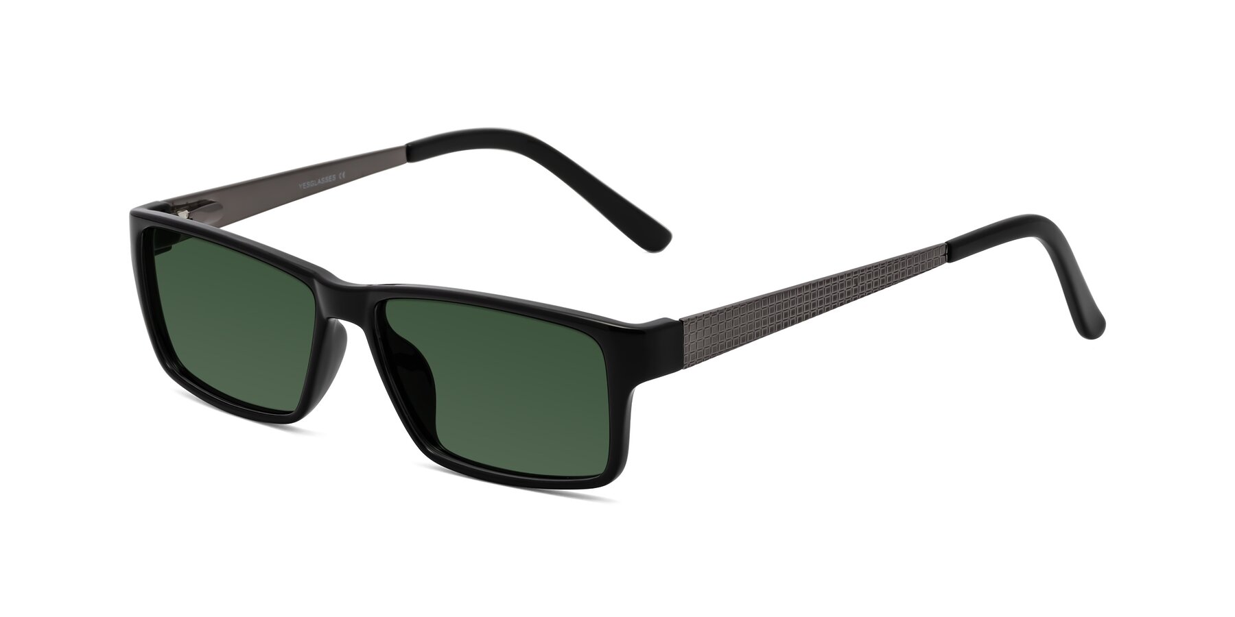 Angle of Natural in Black with Green Tinted Lenses