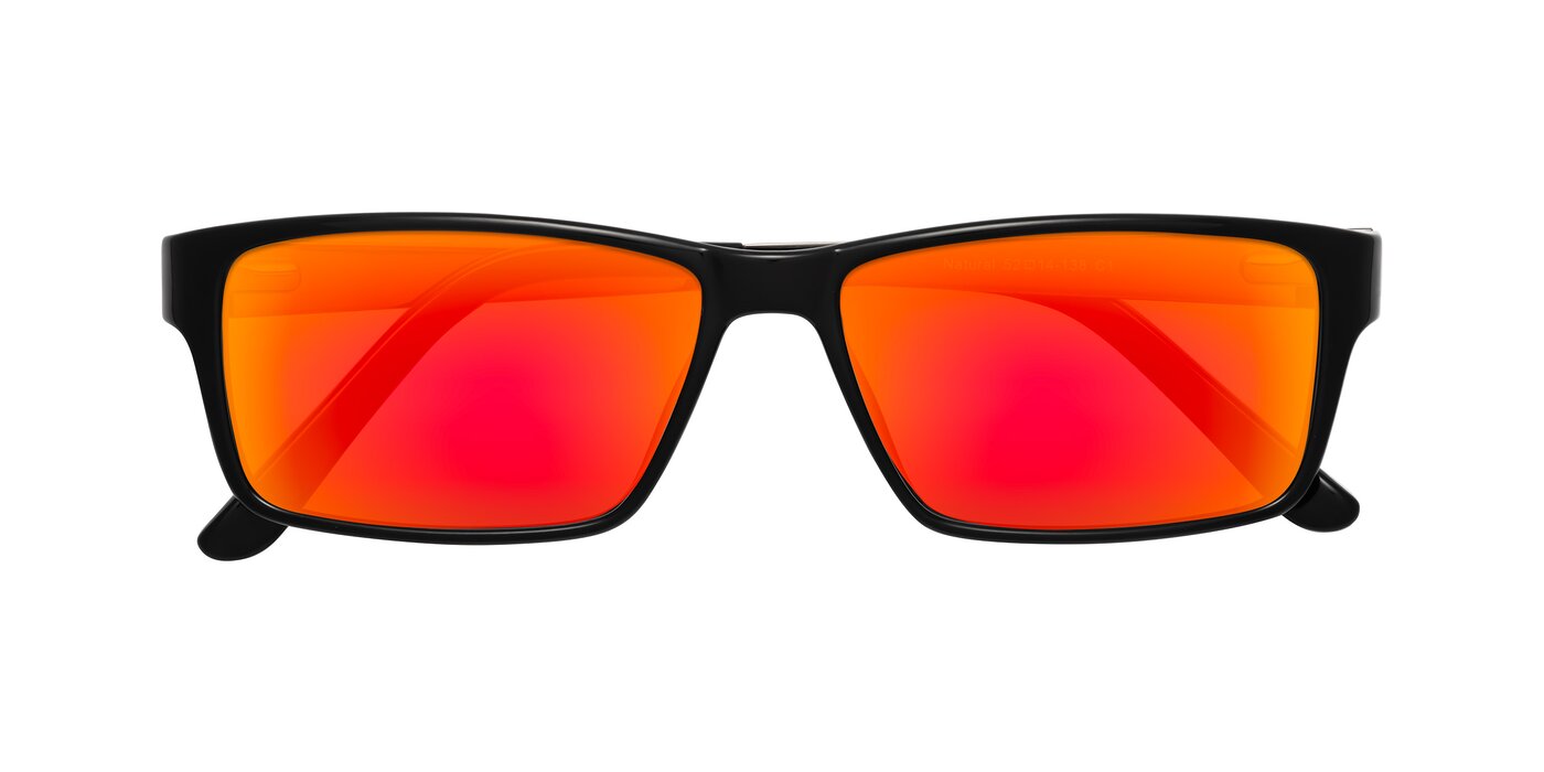 Natural - Black Flash Mirrored Sunglasses