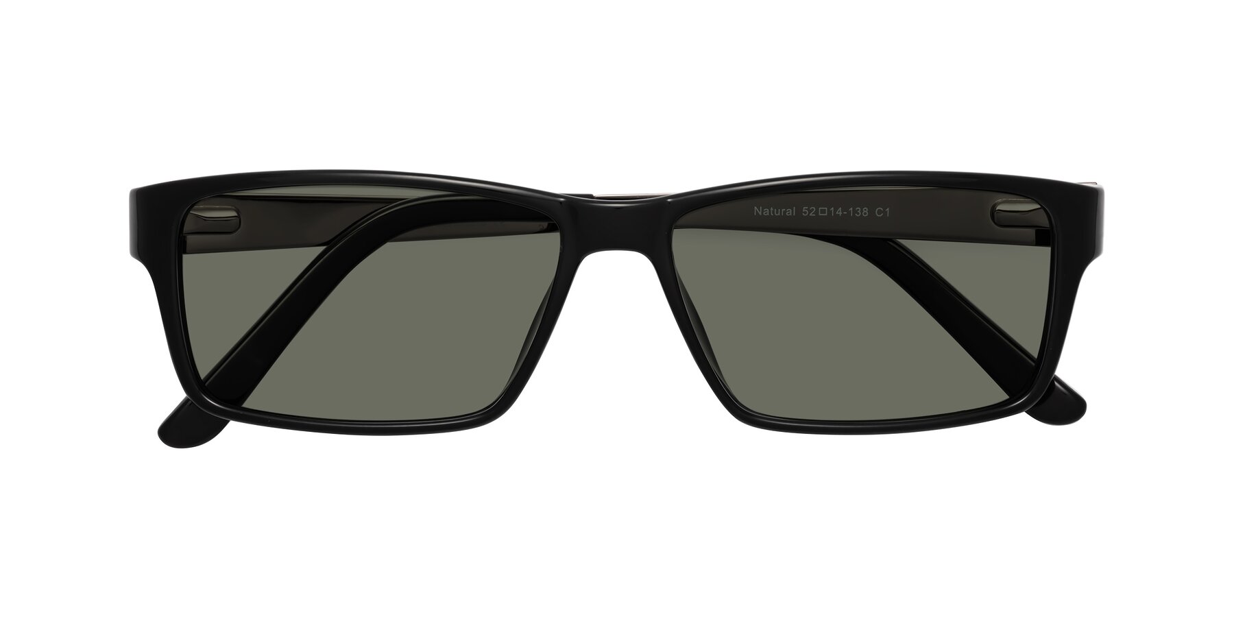 Folded Front of Natural in Black with Gray Polarized Lenses