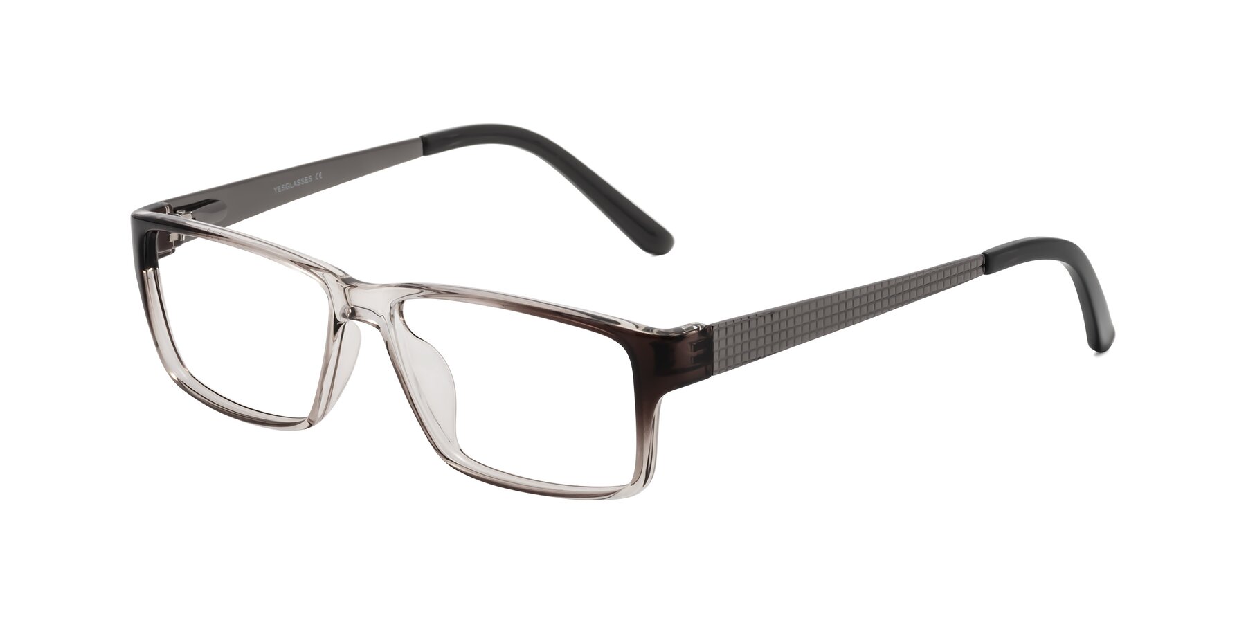 Angle of Natural in Gradient Gray with Clear Eyeglass Lenses