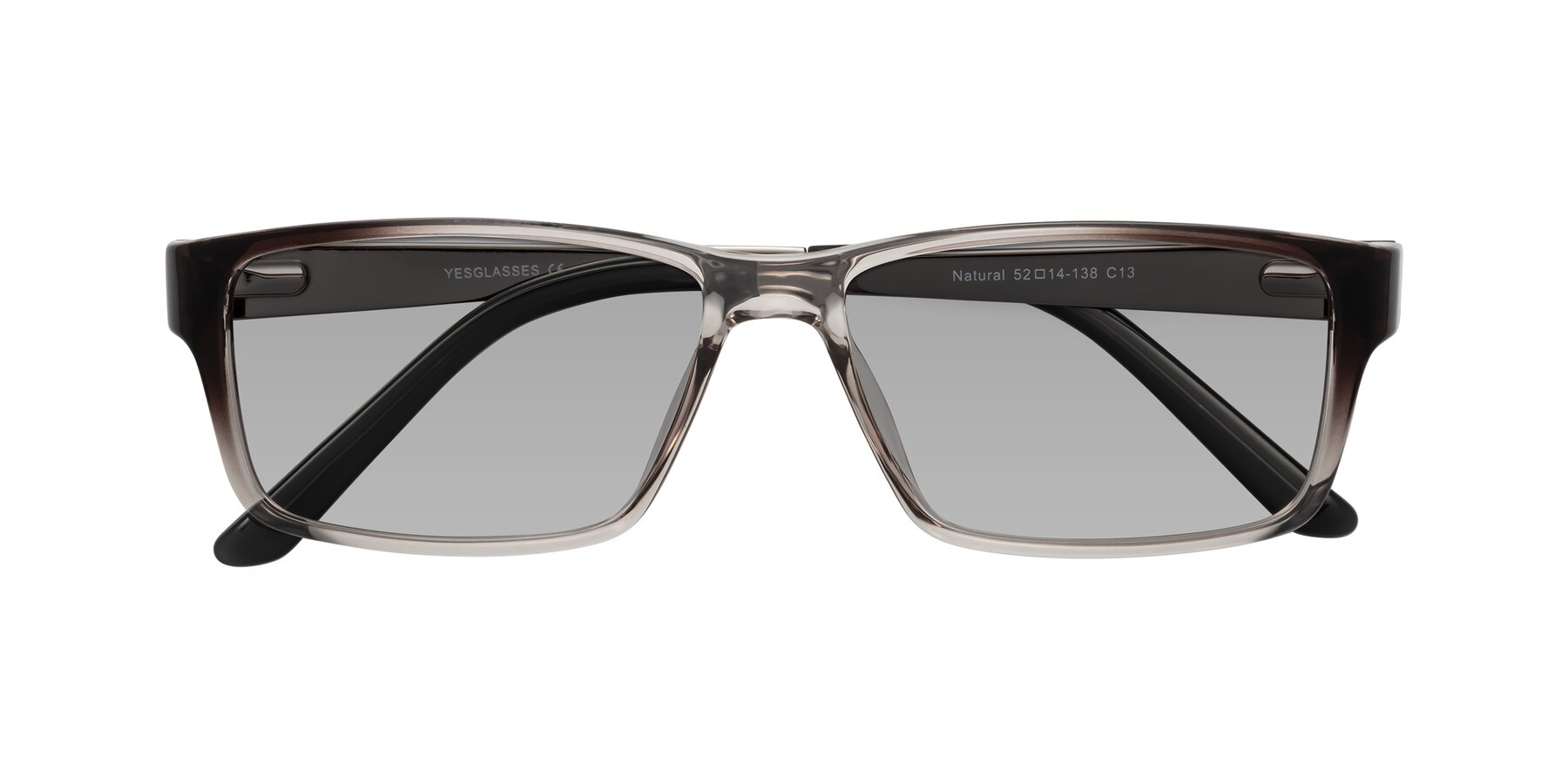 Folded Front of Natural in Gradient Gray with Light Gray Tinted Lenses