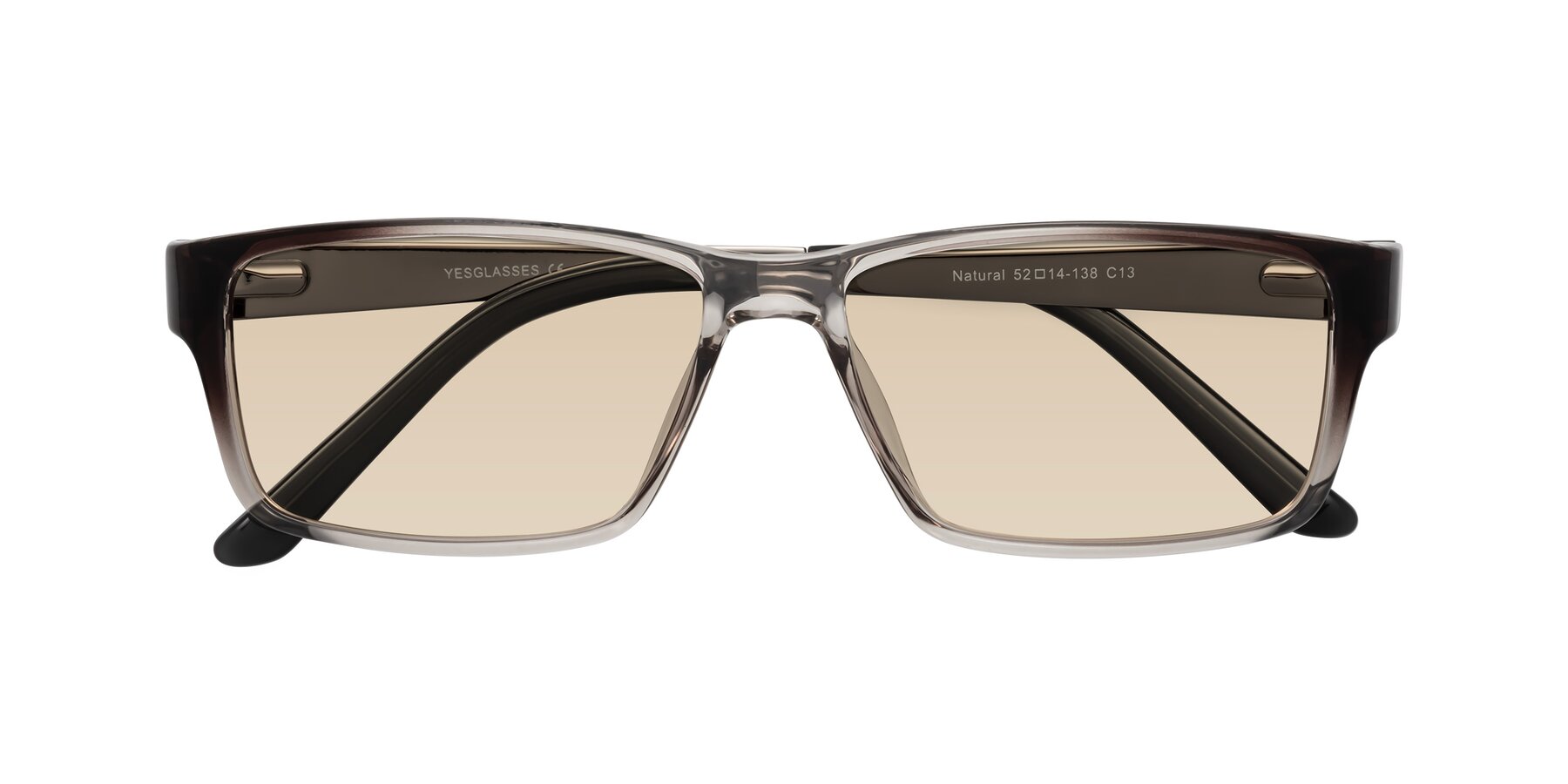 Folded Front of Natural in Gradient Gray with Light Brown Tinted Lenses