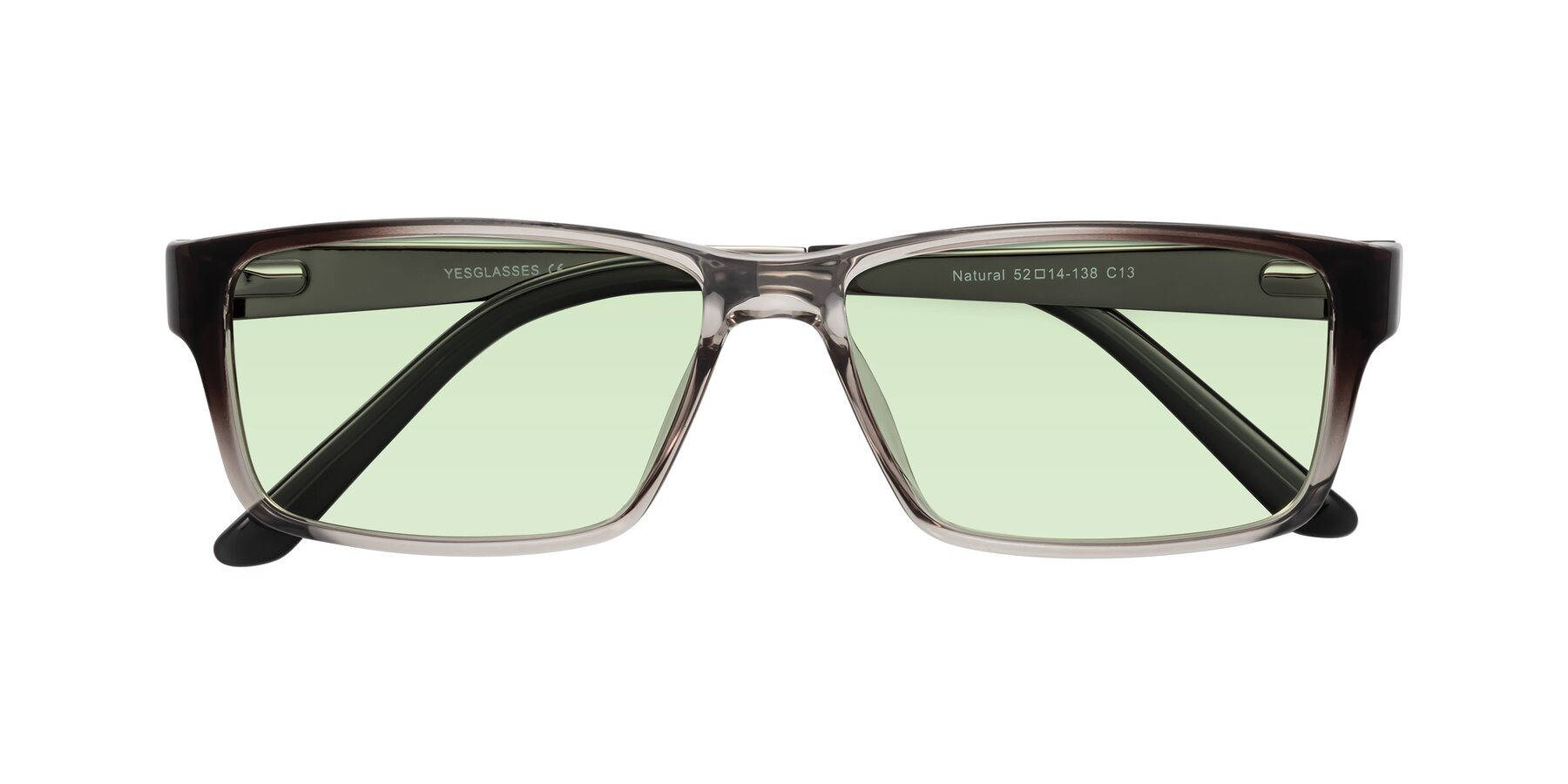 Folded Front of Natural in Gradient Gray with Light Green Tinted Lenses