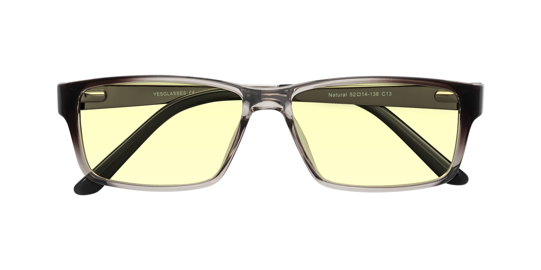 Folded Front of Natural in Gradient Gray with Light Yellow Tinted Lenses