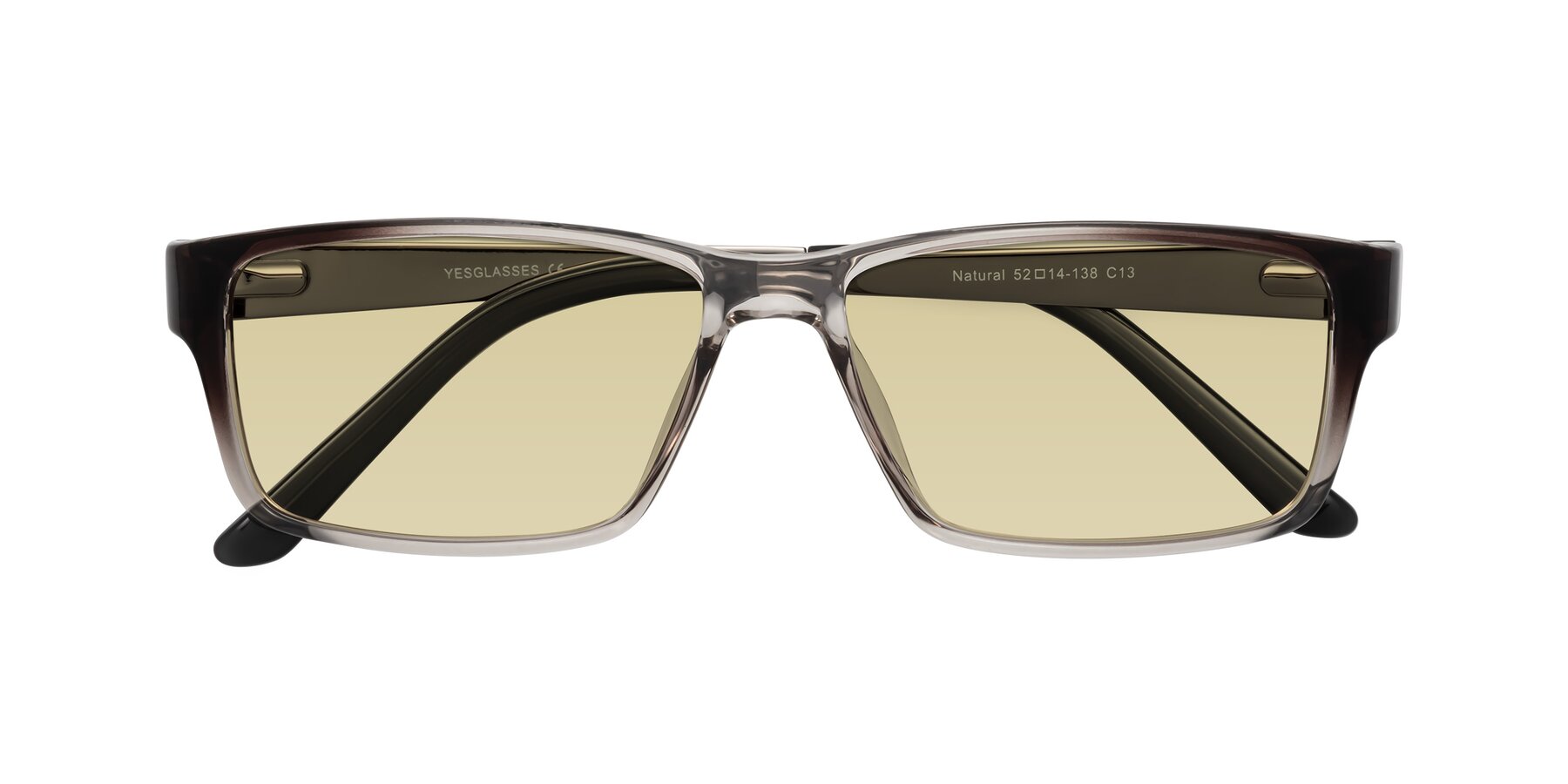 Folded Front of Natural in Gradient Gray with Light Champagne Tinted Lenses