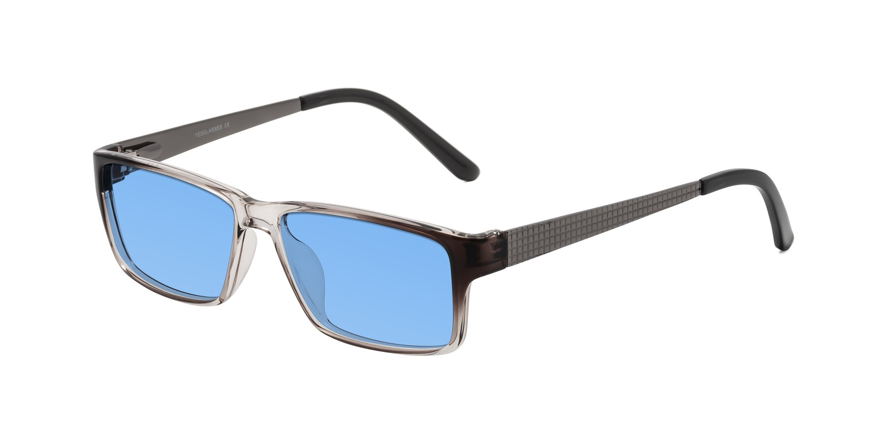 Angle of Natural in Gradient Gray with Medium Blue Tinted Lenses