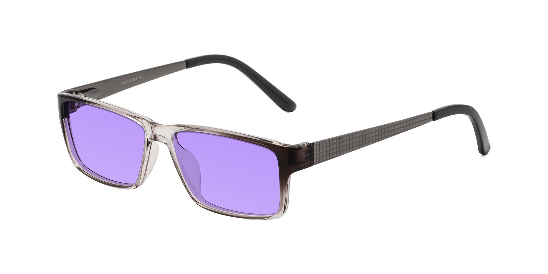 Angle of Natural in Gradient Gray with Medium Purple Tinted Lenses