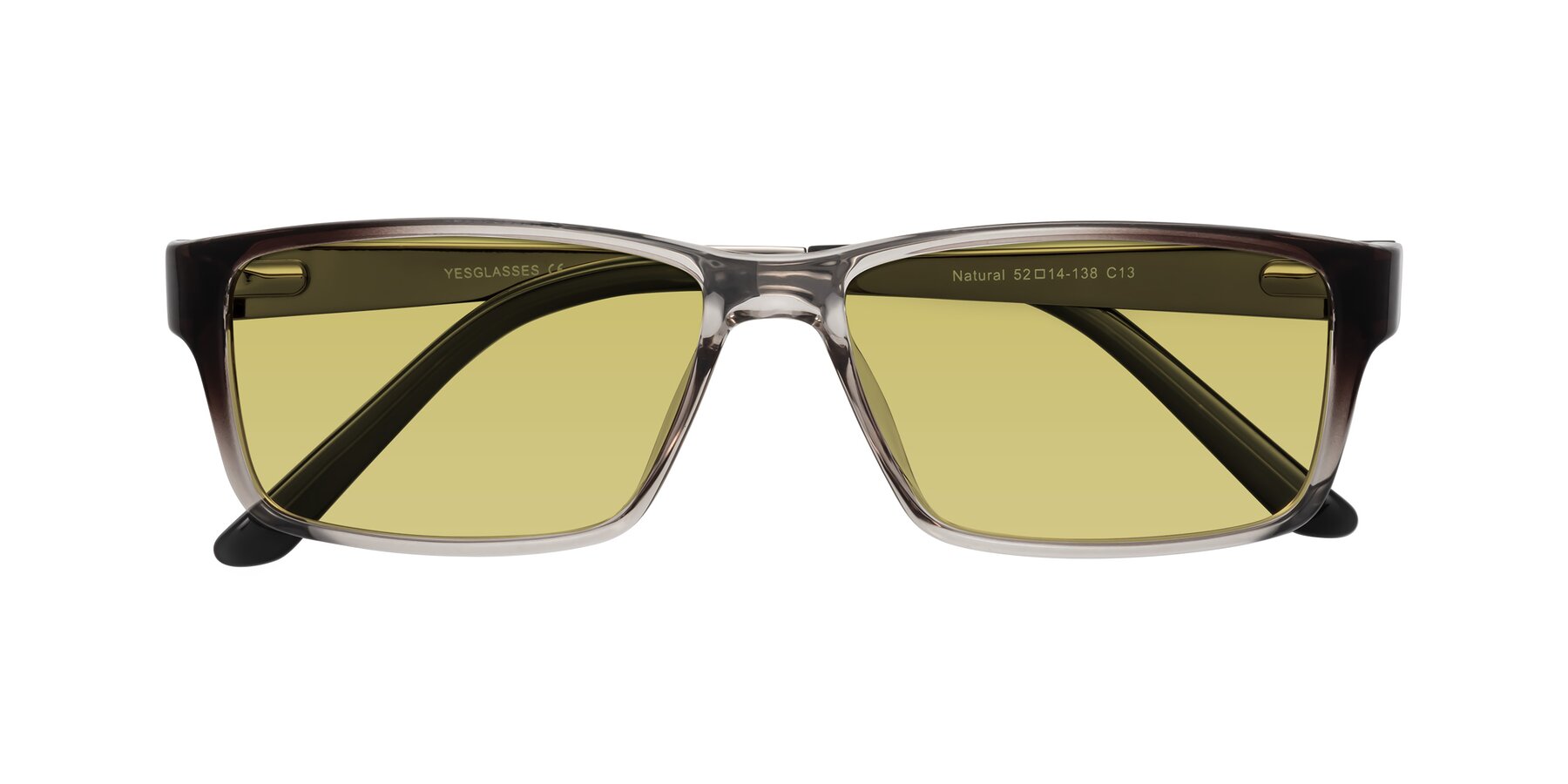 Folded Front of Natural in Gradient Gray with Medium Champagne Tinted Lenses