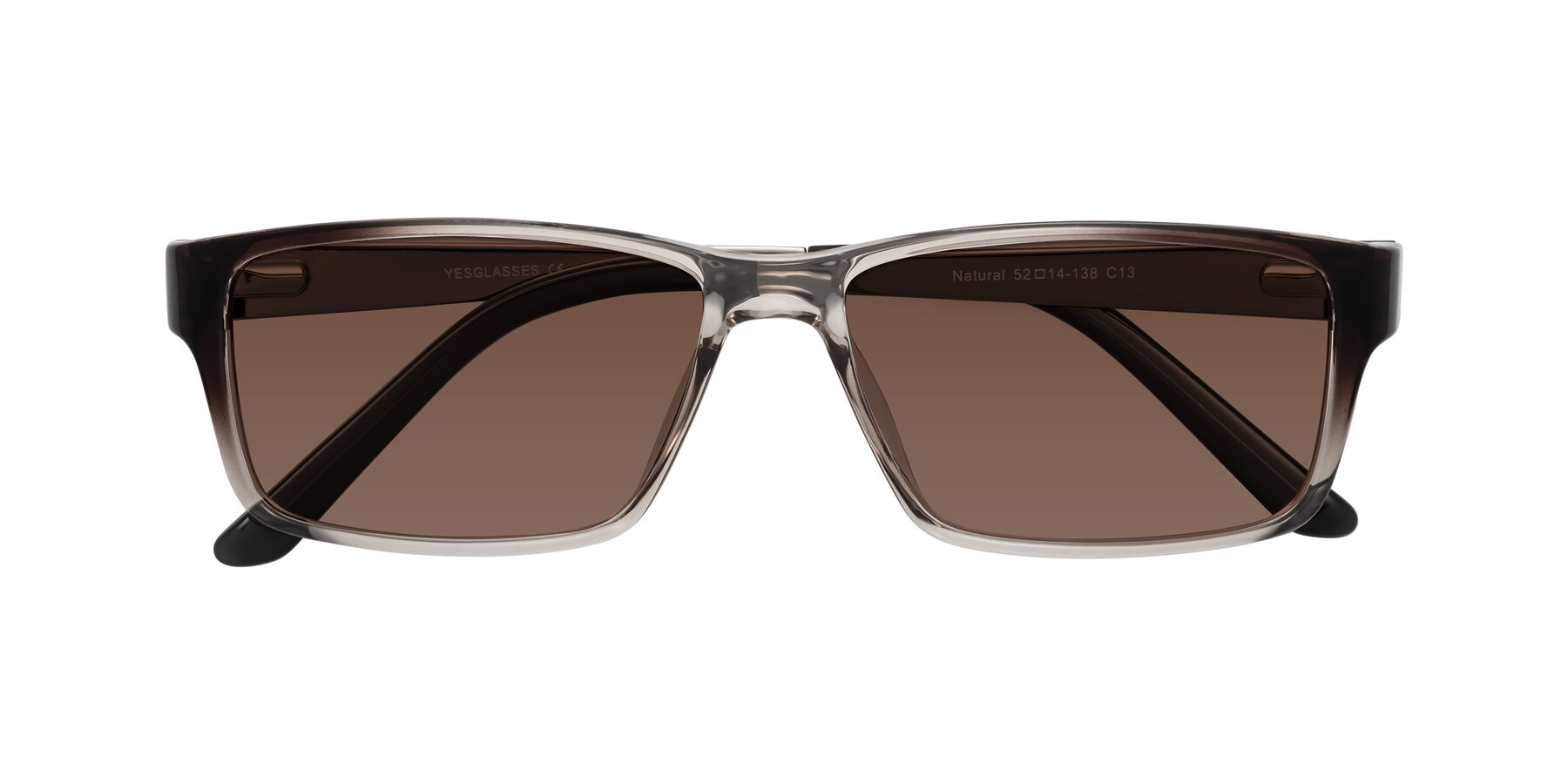 Folded Front of Natural in Gradient Gray with Brown Tinted Lenses