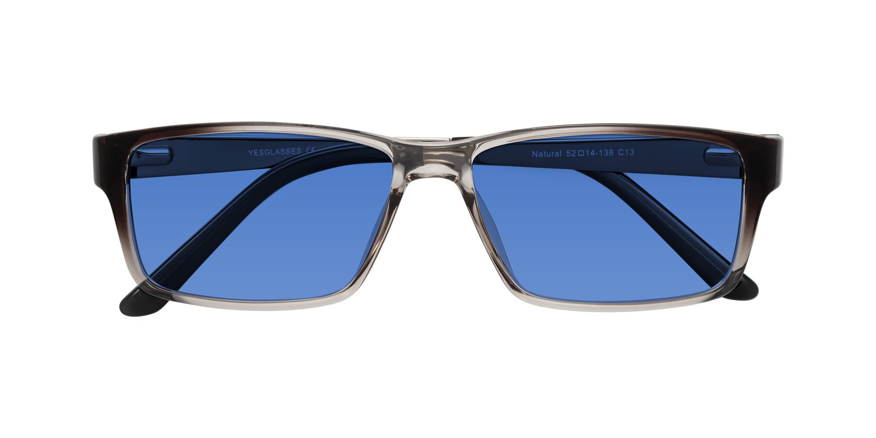 Folded Front of Natural in Gradient Gray with Blue Tinted Lenses