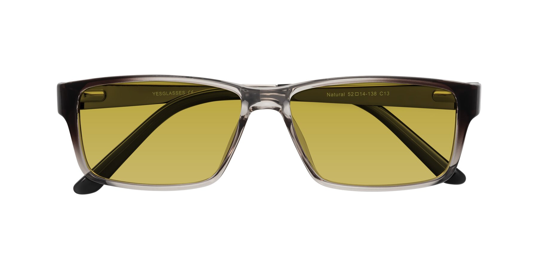 Folded Front of Natural in Gradient Gray with Champagne Tinted Lenses