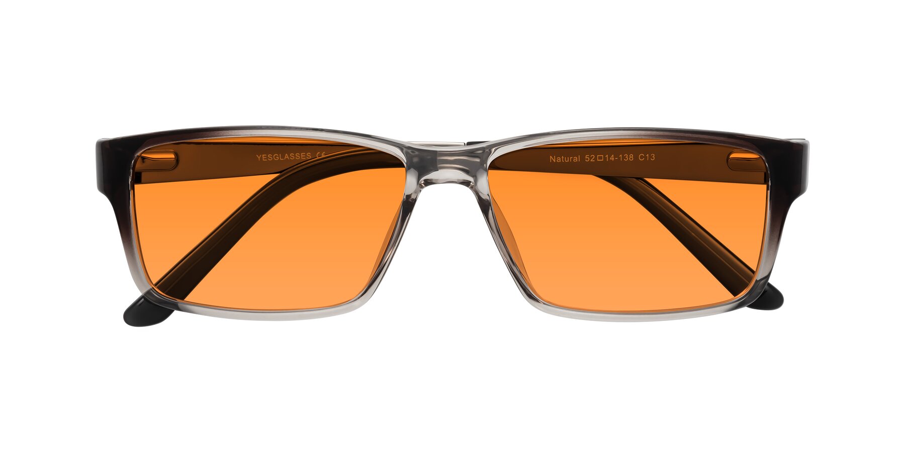 Folded Front of Natural in Gradient Gray with Orange Tinted Lenses