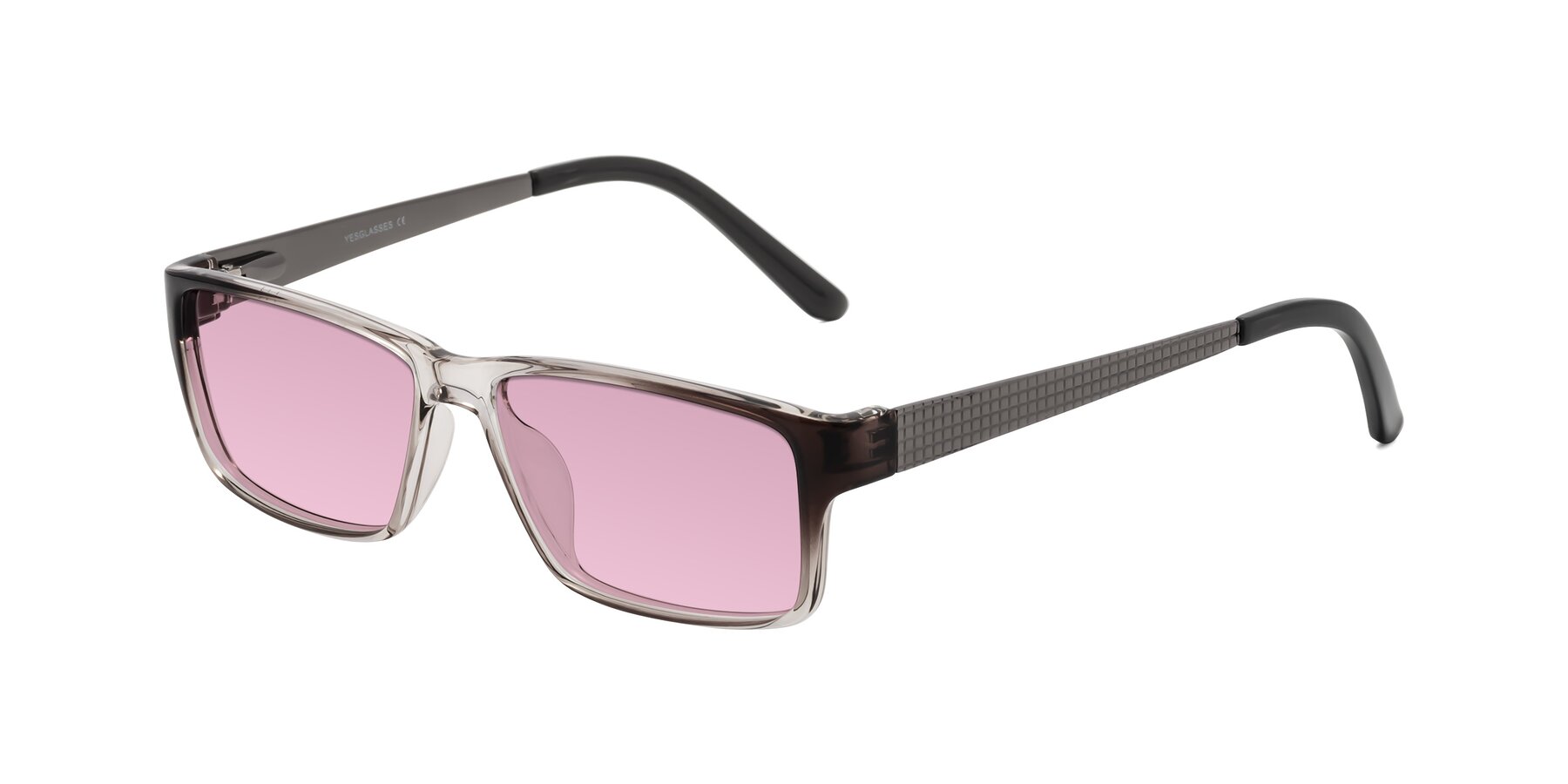 Angle of Natural in Gradient Gray with Light Wine Tinted Lenses