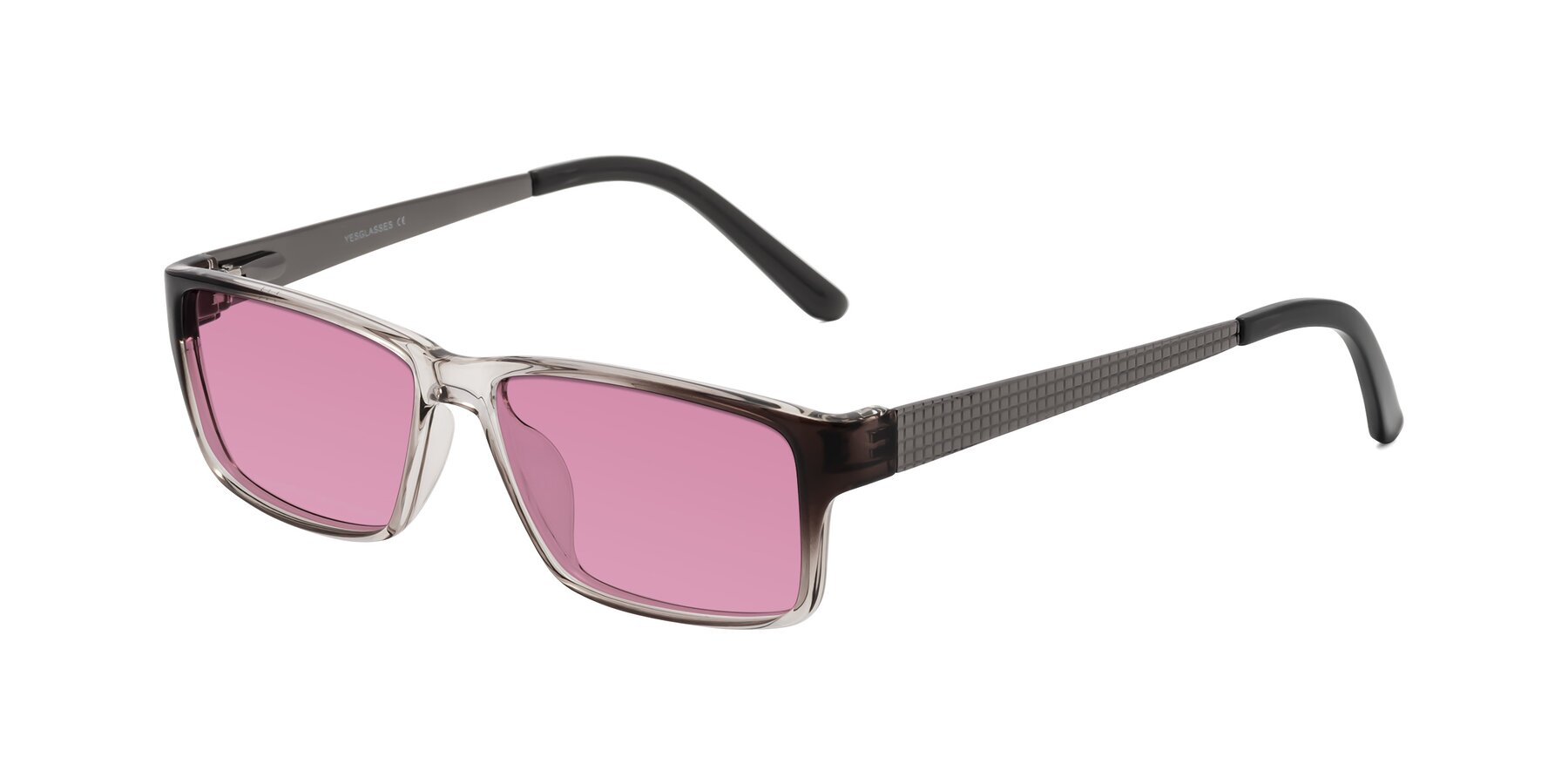 Angle of Natural in Gradient Gray with Medium Wine Tinted Lenses