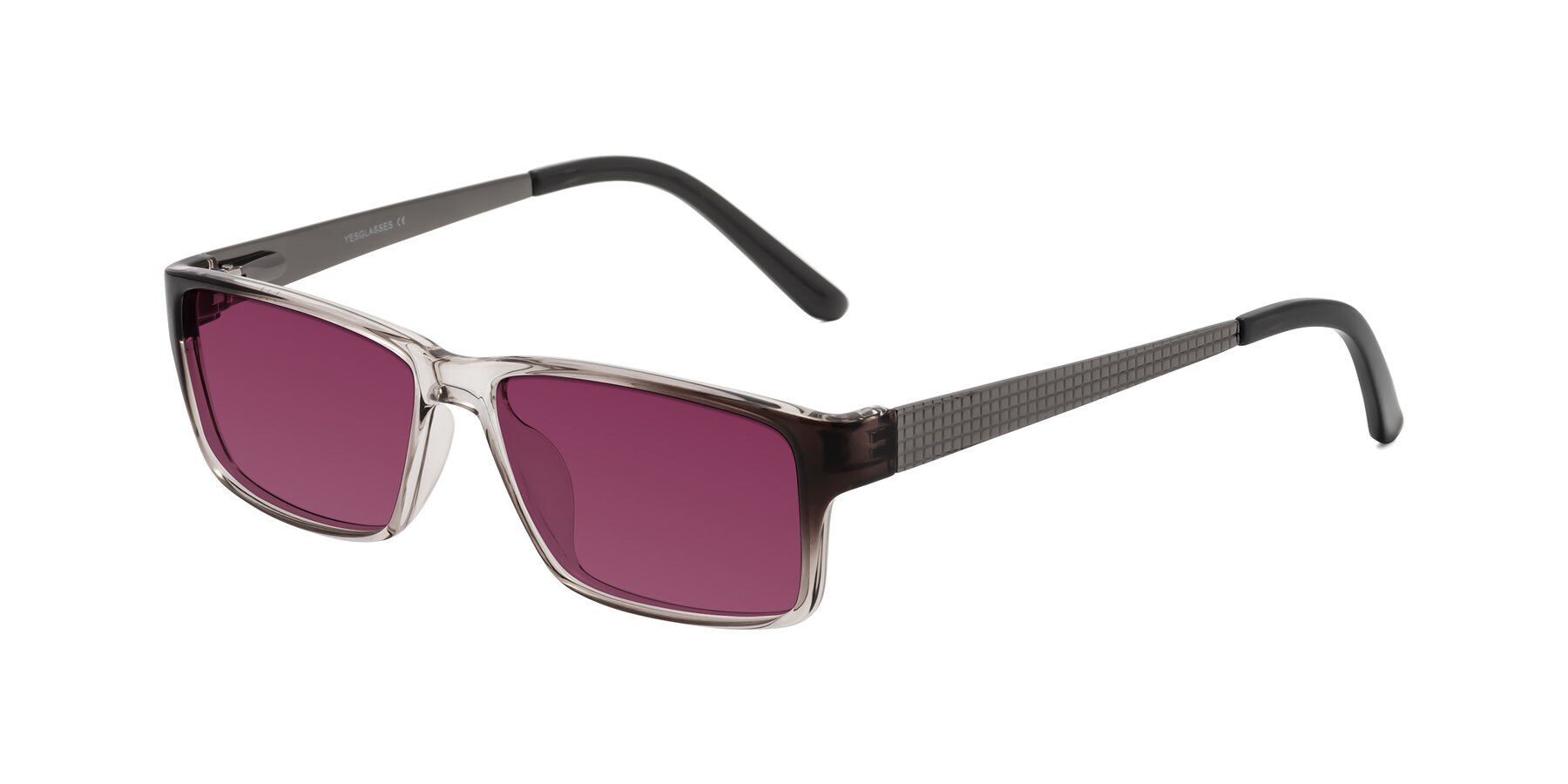 Angle of Natural in Gradient Gray with Wine Tinted Lenses