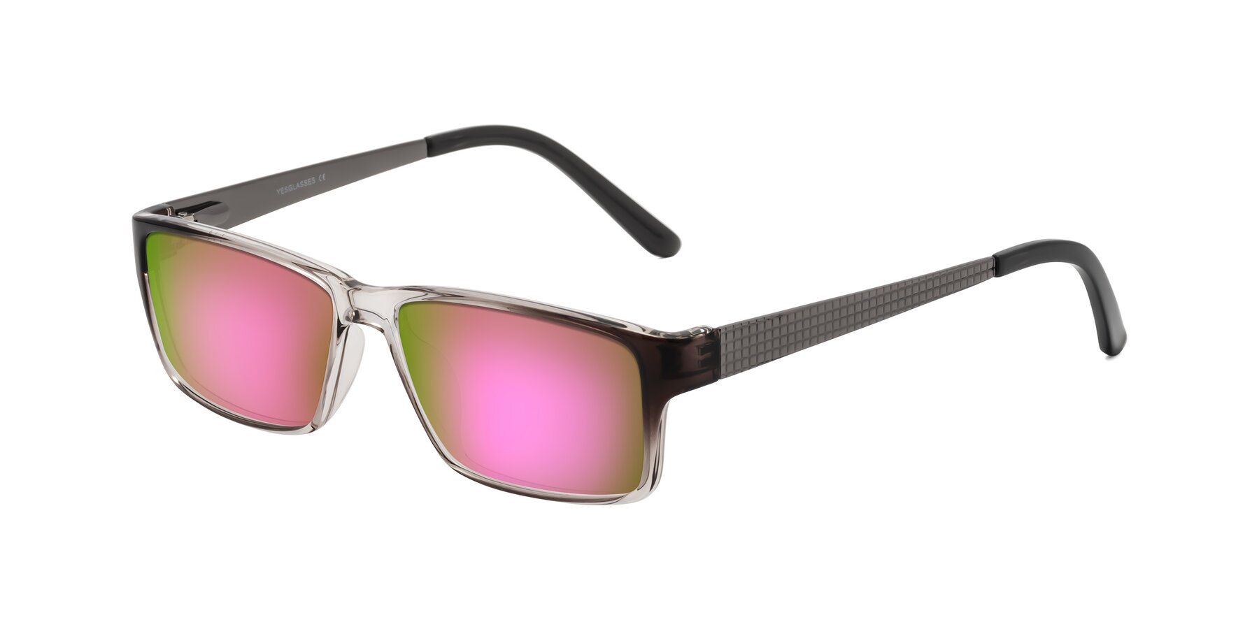 Angle of Natural in Gradient Gray with Pink Mirrored Lenses