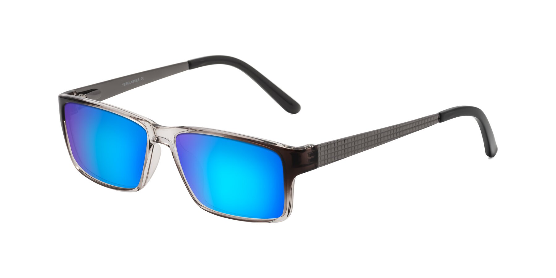 Angle of Natural in Gradient Gray with Blue Mirrored Lenses