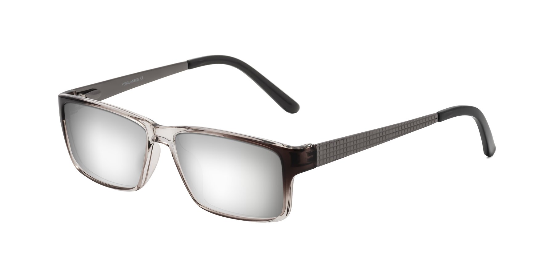 Angle of Natural in Gradient Gray with Silver Mirrored Lenses