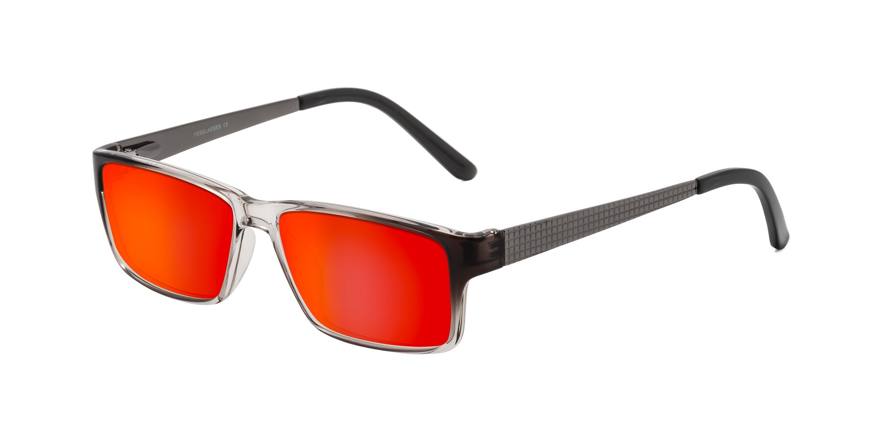 Angle of Natural in Gradient Gray with Red Gold Mirrored Lenses