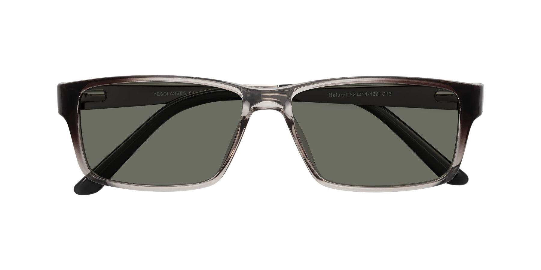 Folded Front of Natural in Gradient Gray with Gray Polarized Lenses