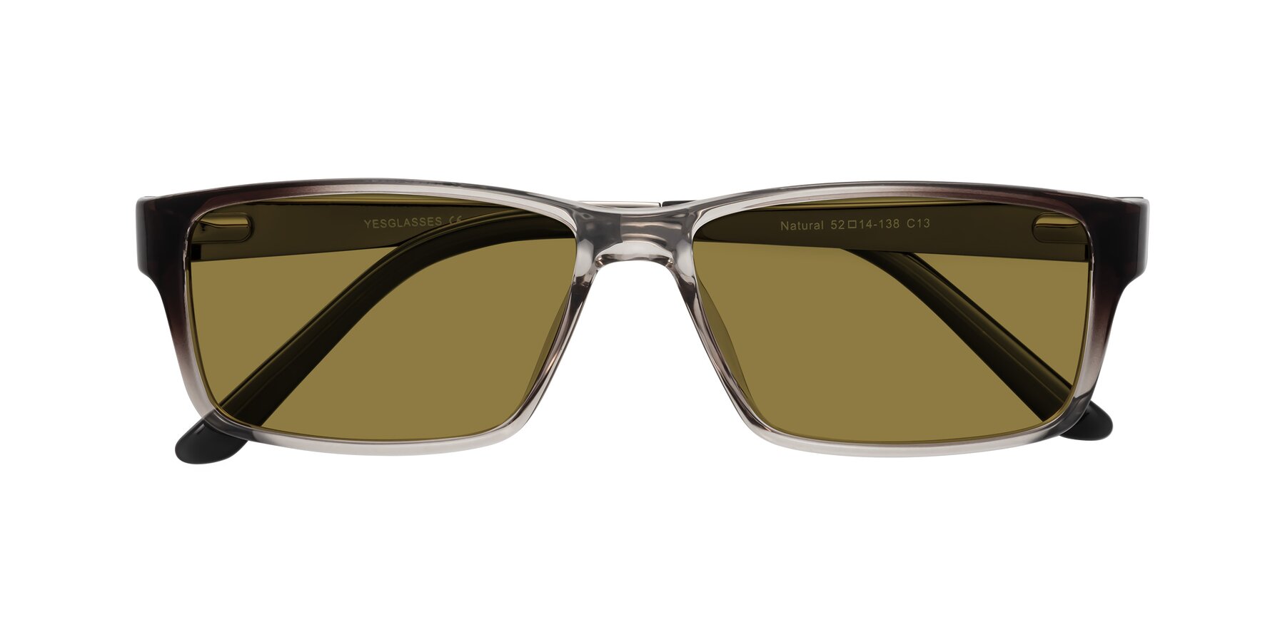 Folded Front of Natural in Gradient Gray with Brown Polarized Lenses