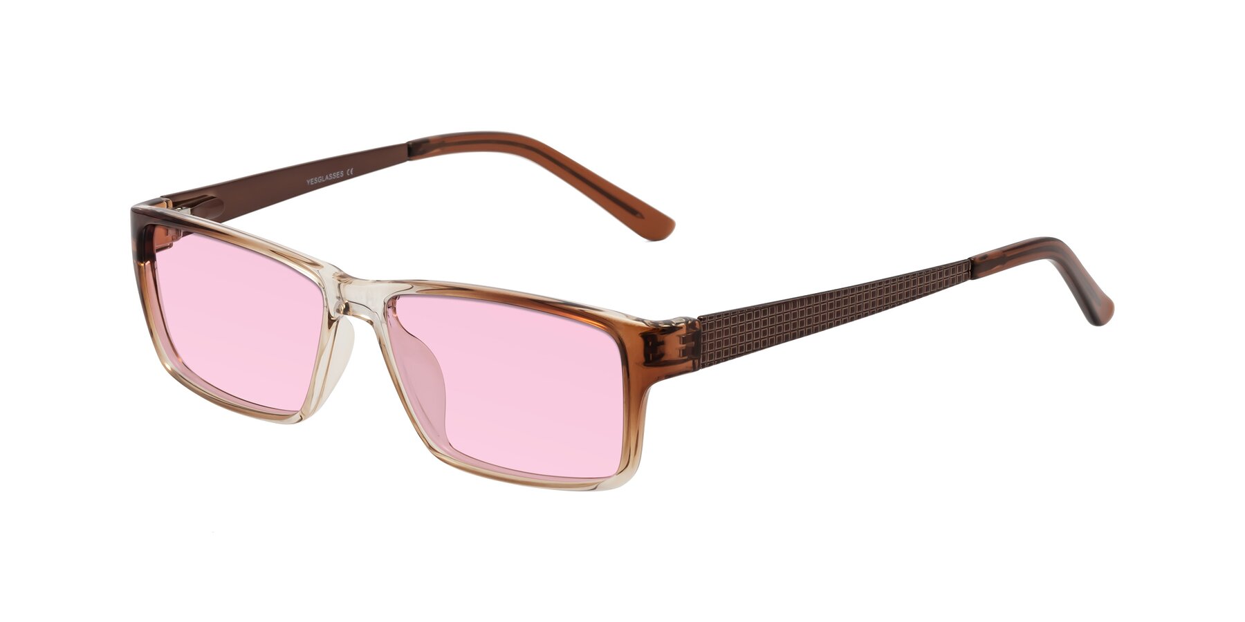 Angle of Natural in Gradient Brown with Light Pink Tinted Lenses