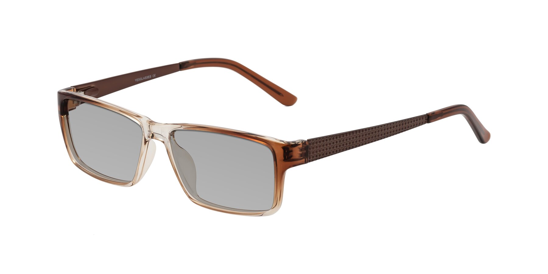 Angle of Natural in Gradient Brown with Light Gray Tinted Lenses