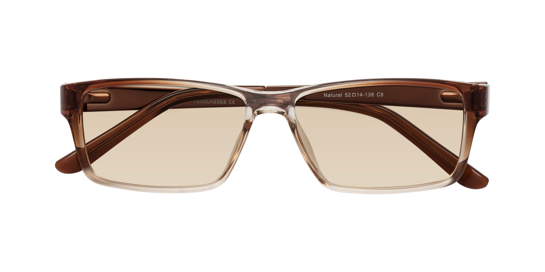 Folded Front of Natural in Gradient Brown with Light Brown Tinted Lenses