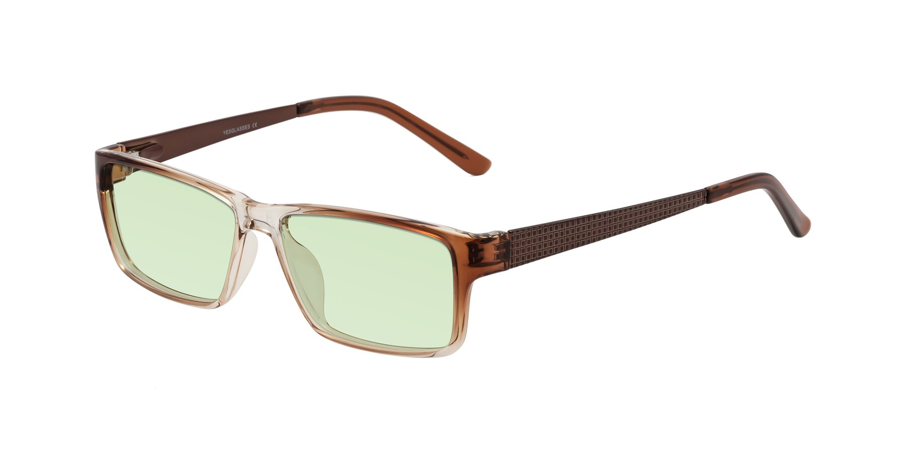 Angle of Natural in Gradient Brown with Light Green Tinted Lenses