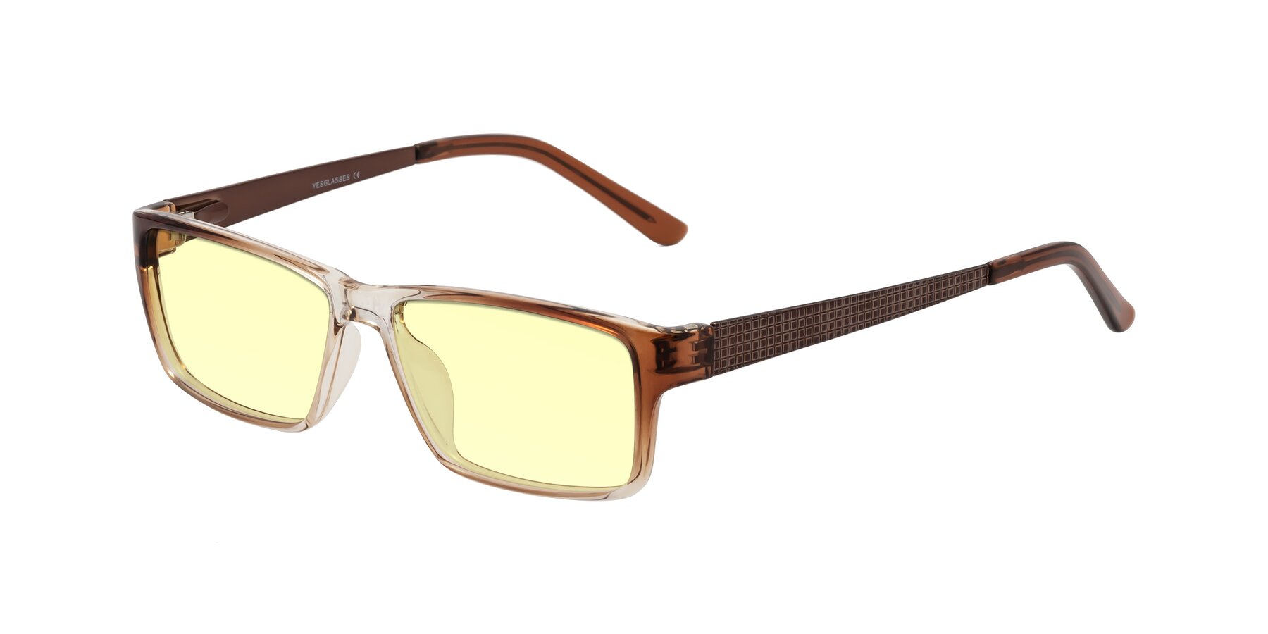 Angle of Natural in Gradient Brown with Light Yellow Tinted Lenses