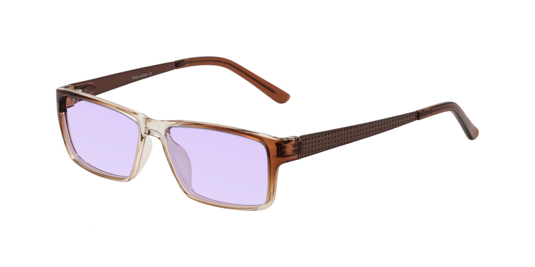 Angle of Natural in Gradient Brown with Light Purple Tinted Lenses