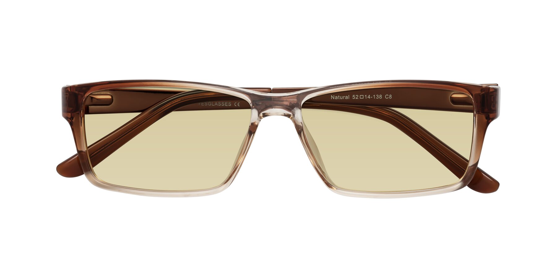 Folded Front of Natural in Gradient Brown with Light Champagne Tinted Lenses