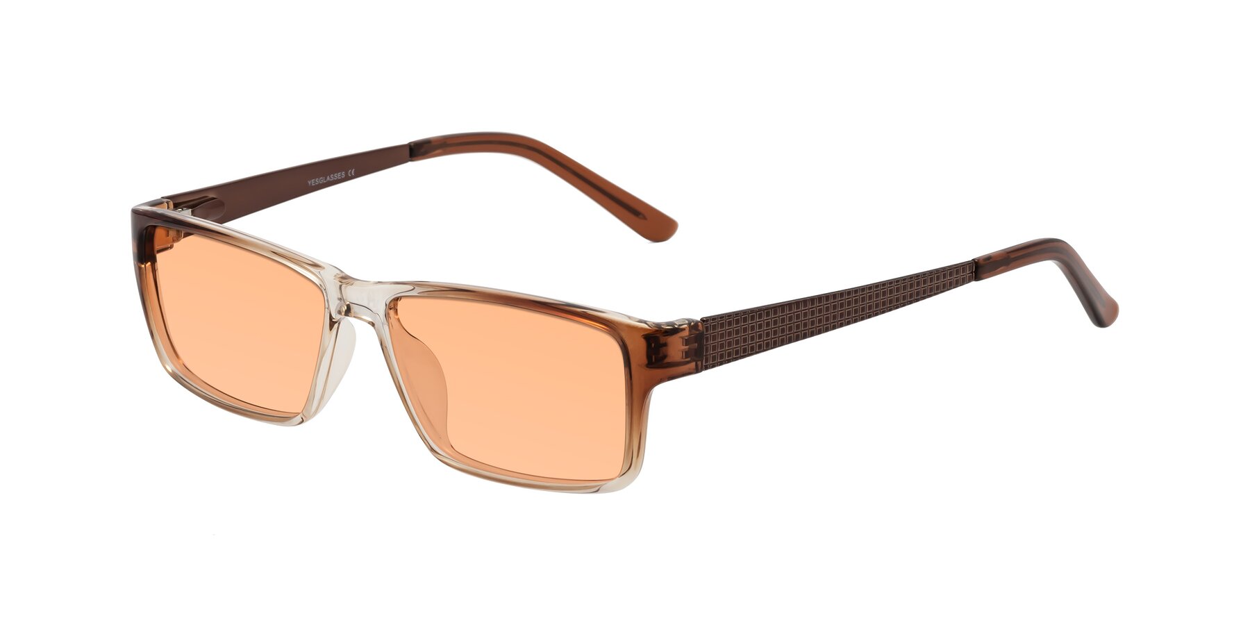 Angle of Natural in Gradient Brown with Light Orange Tinted Lenses