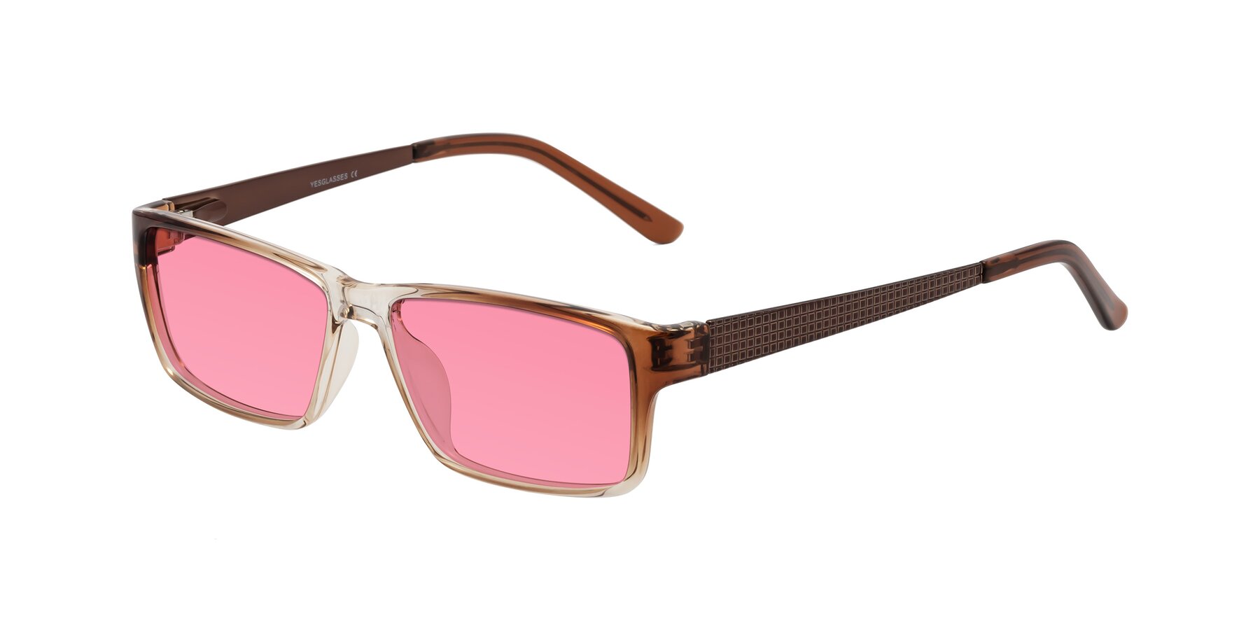 Angle of Natural in Gradient Brown with Pink Tinted Lenses