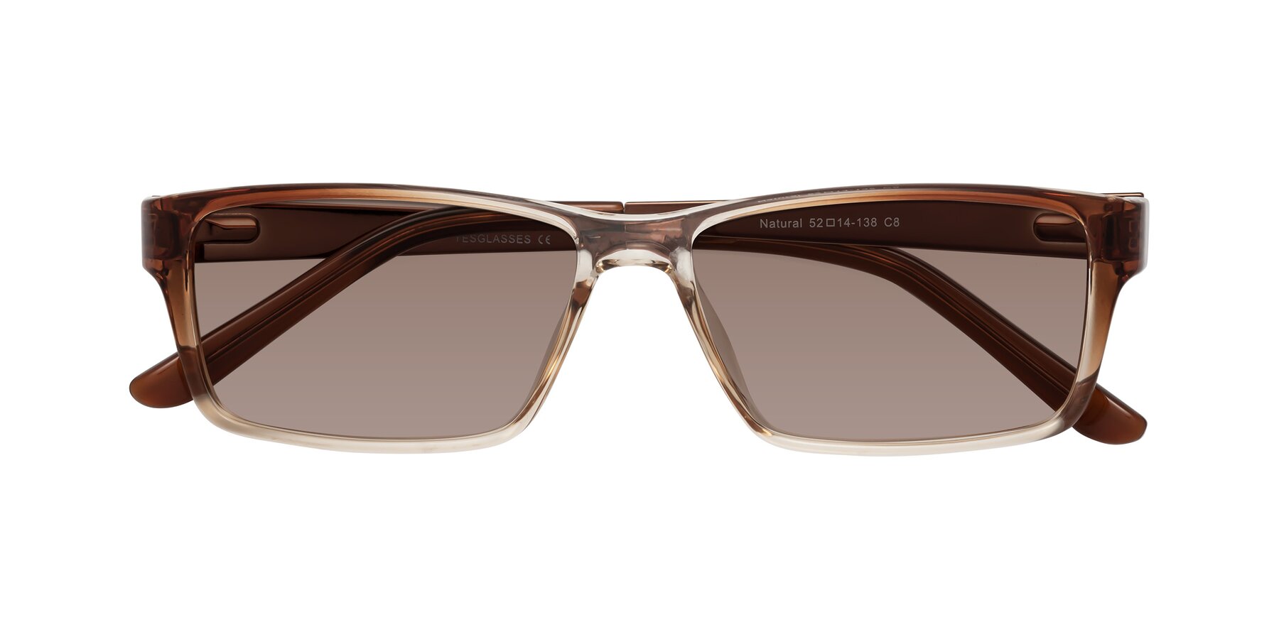 Folded Front of Natural in Gradient Brown with Medium Brown Tinted Lenses