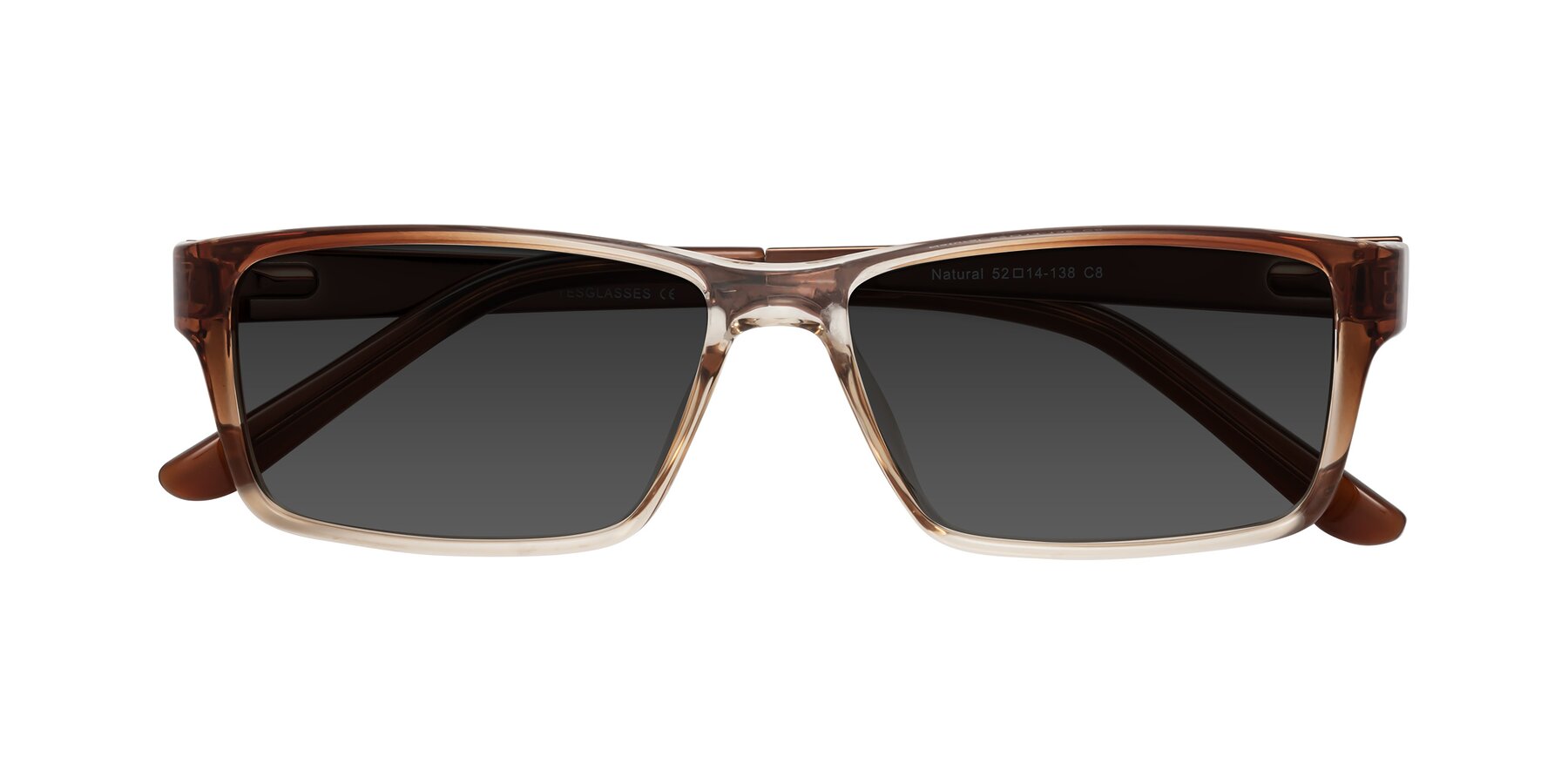 Folded Front of Natural in Gradient Brown with Gray Tinted Lenses