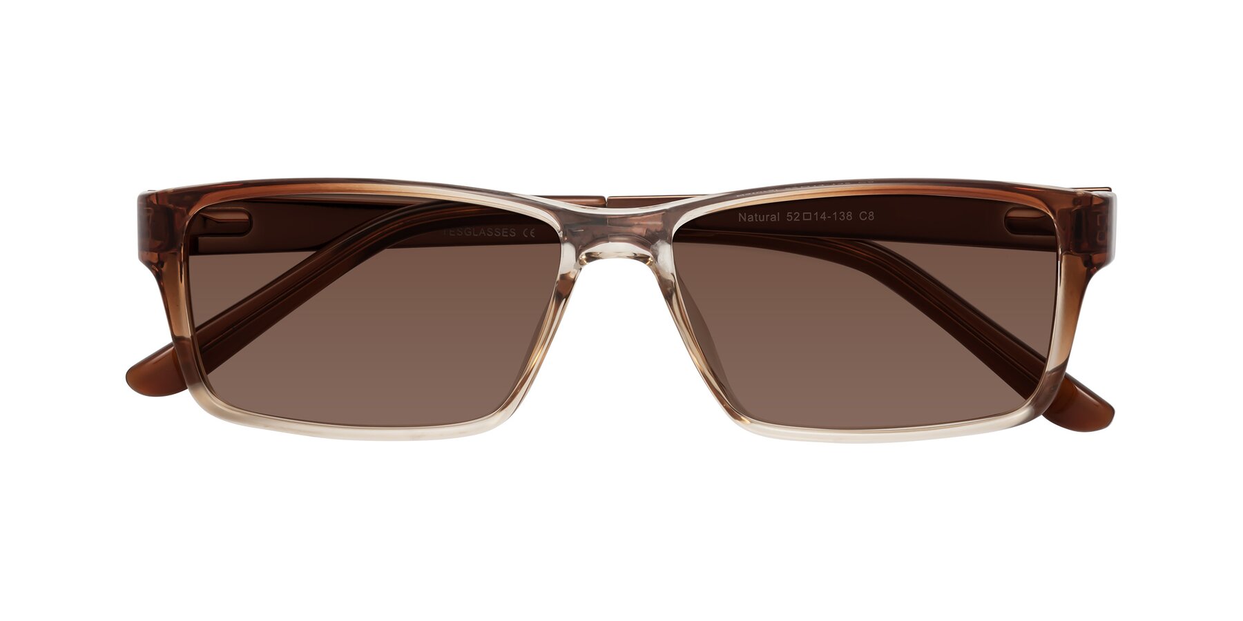 Folded Front of Natural in Gradient Brown with Brown Tinted Lenses