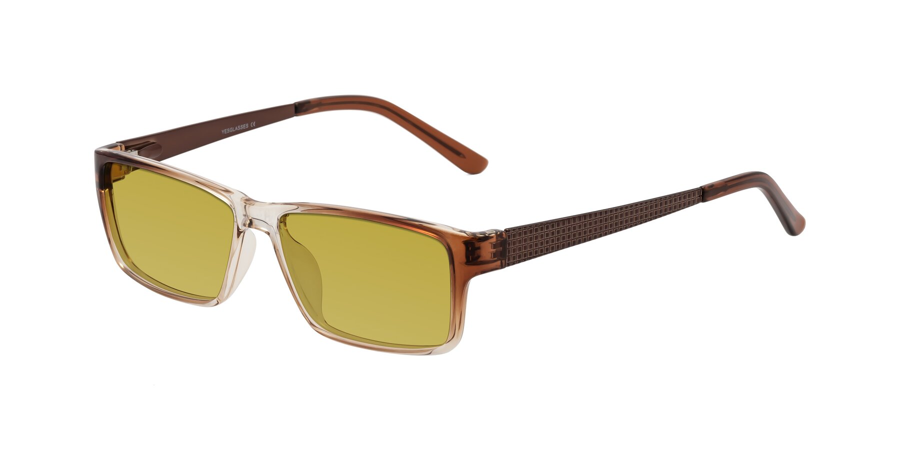 Angle of Natural in Gradient Brown with Champagne Tinted Lenses