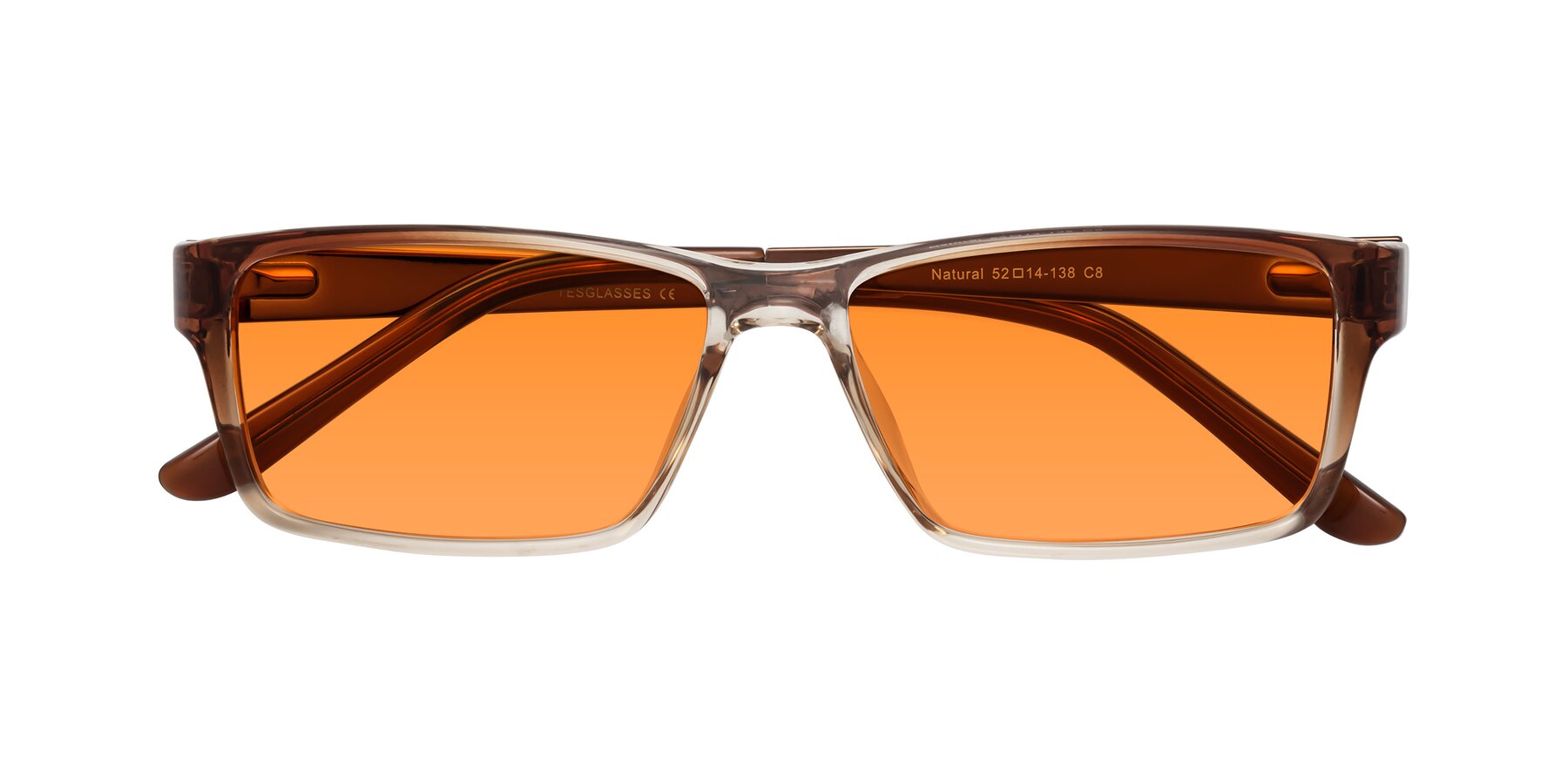 Folded Front of Natural in Gradient Brown with Orange Tinted Lenses