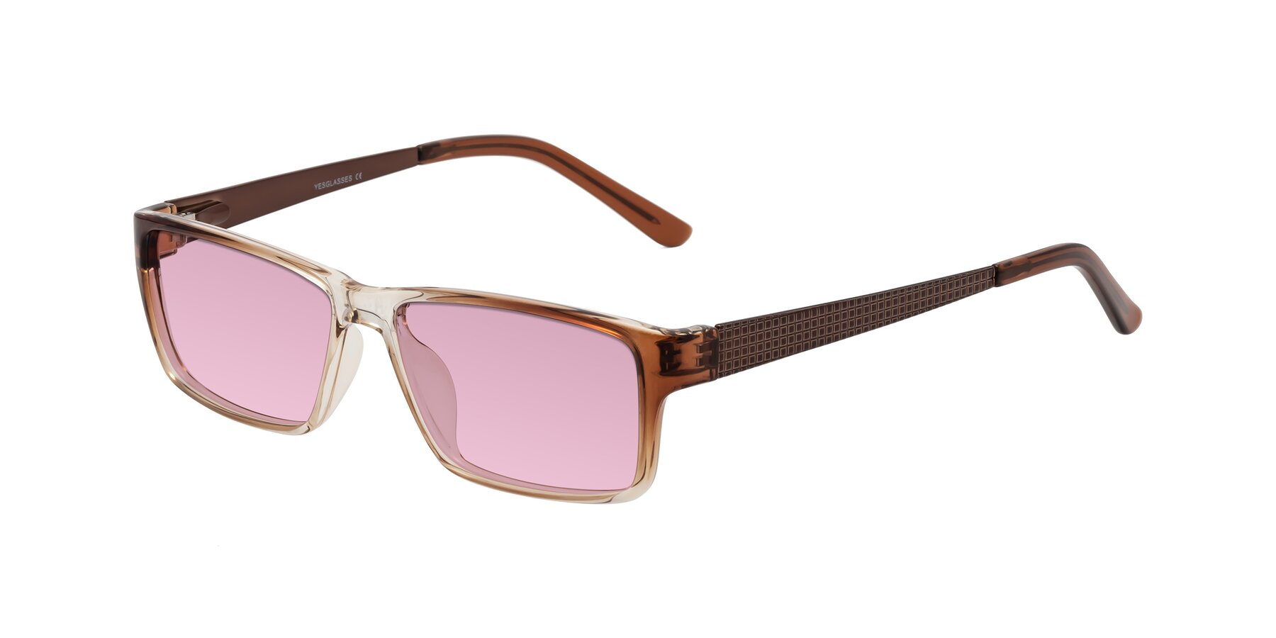 Angle of Natural in Gradient Brown with Light Wine Tinted Lenses