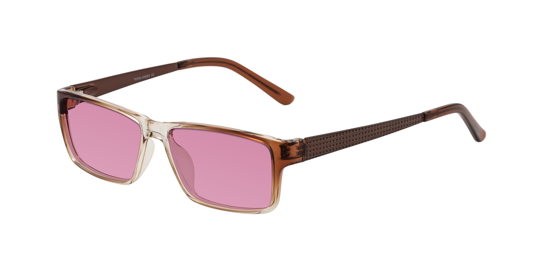 Angle of Natural in Gradient Brown with Medium Wine Tinted Lenses