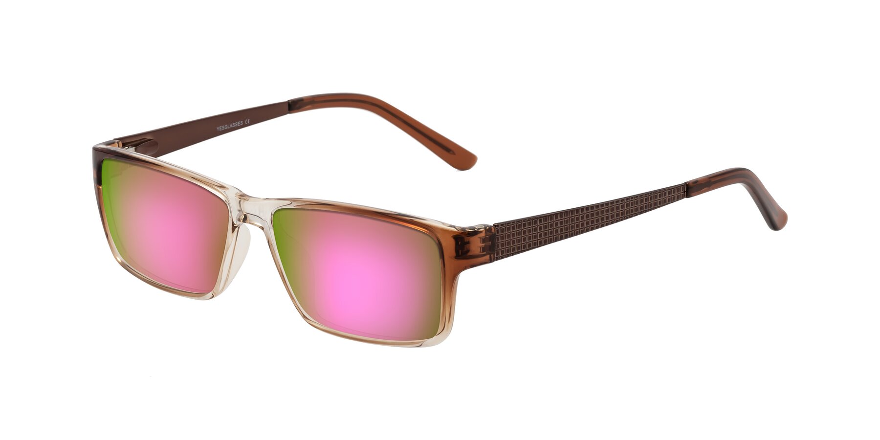 Angle of Natural in Gradient Brown with Pink Mirrored Lenses