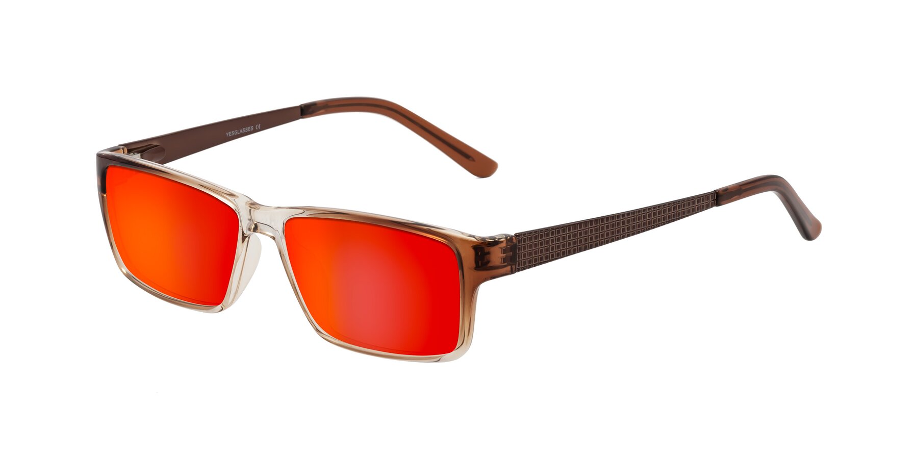 Angle of Natural in Gradient Brown with Red Gold Mirrored Lenses