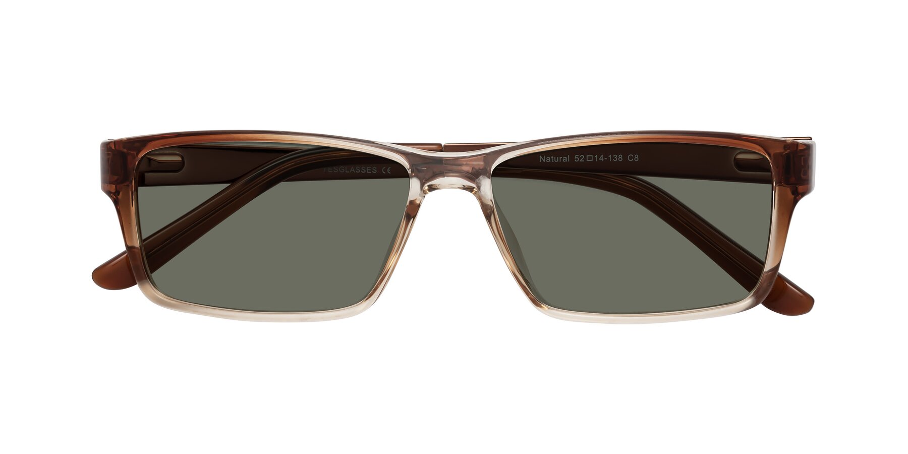 Folded Front of Natural in Gradient Brown with Gray Polarized Lenses