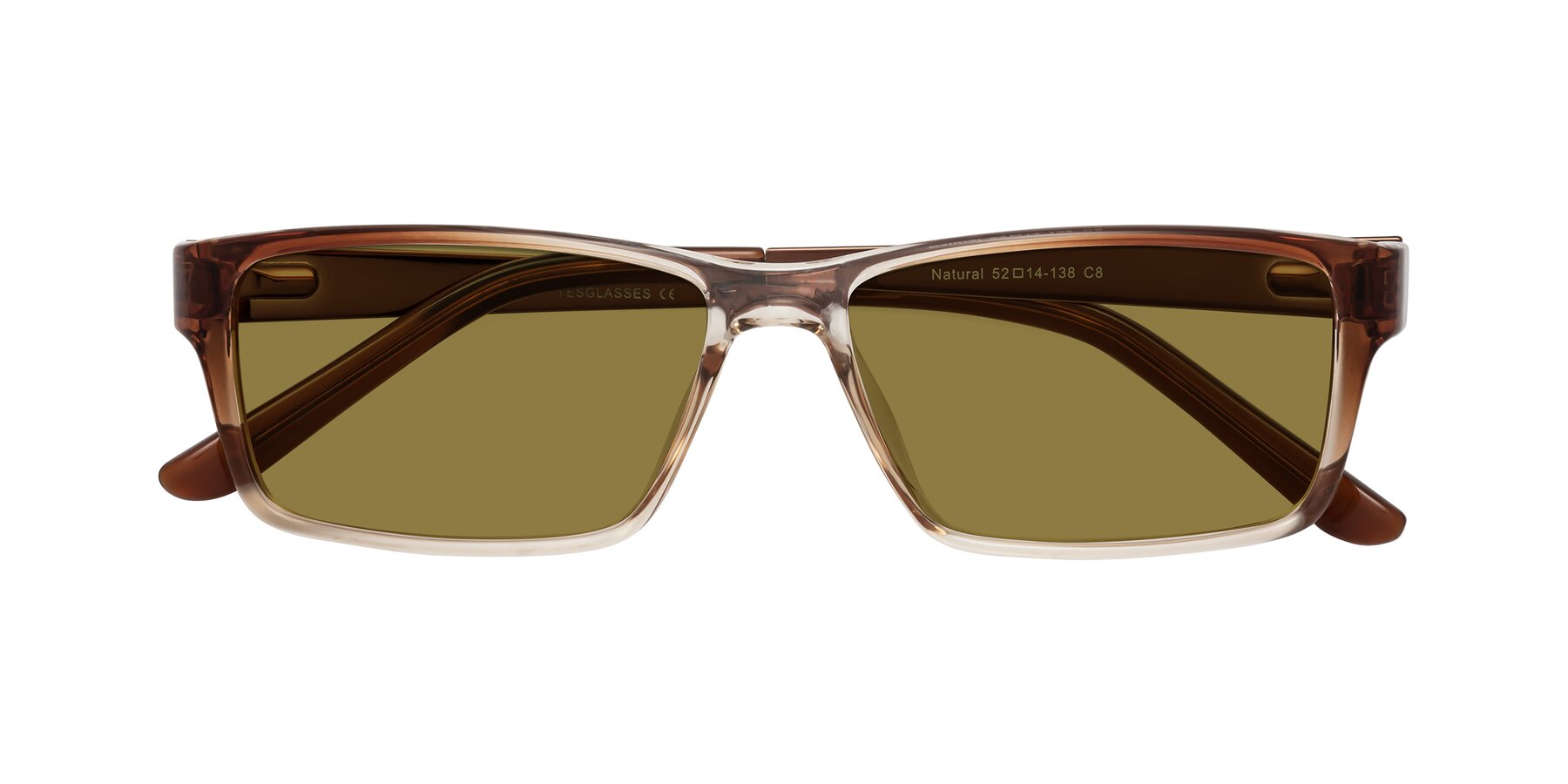 Folded Front of Natural in Gradient Brown with Brown Polarized Lenses