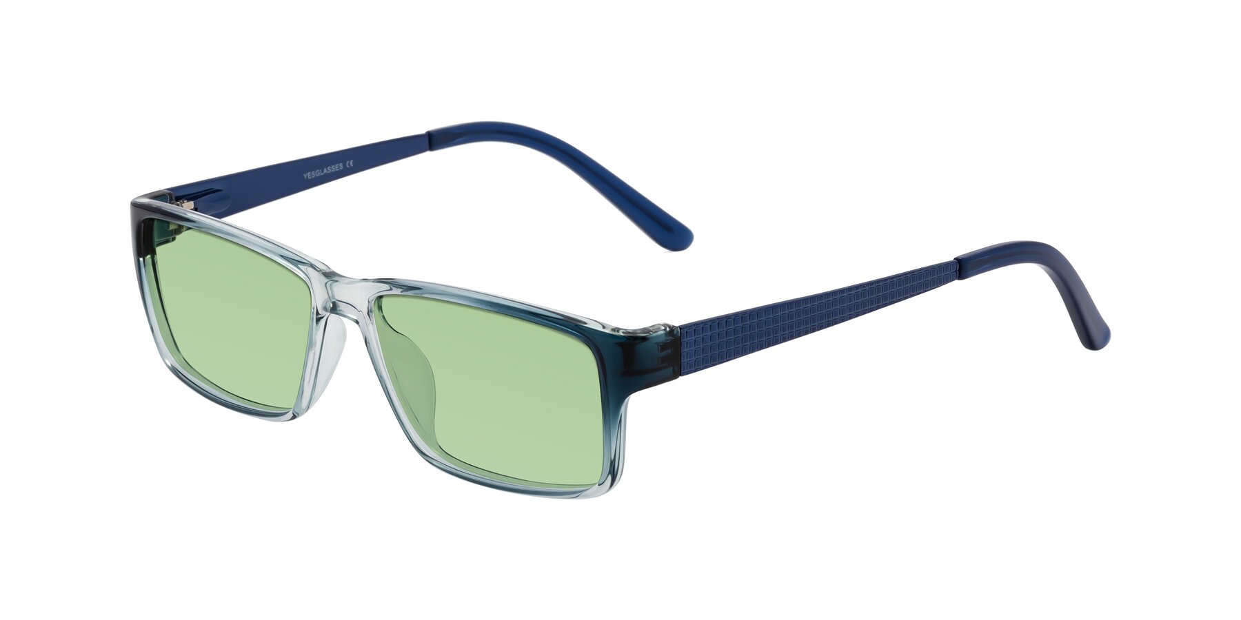 Angle of Natural in Gradient Blue with Medium Green Tinted Lenses