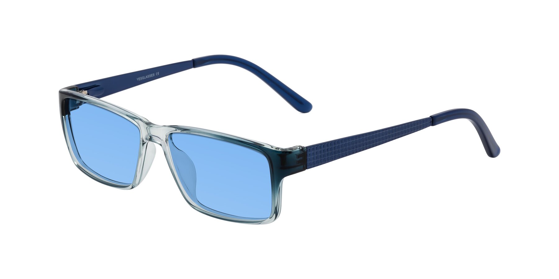 Angle of Natural in Gradient Blue with Medium Blue Tinted Lenses