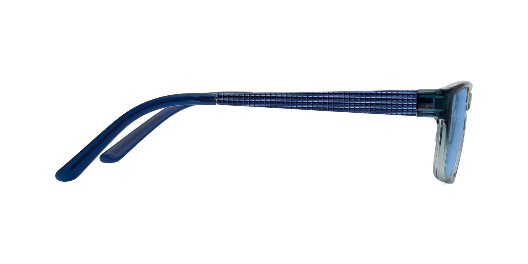 Side of Natural in Gradient Blue with Medium Blue Tinted Lenses